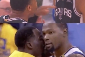 似曾相识？美媒晒追梦激情喊话KD画面 对比今日凯尔登喊话文班